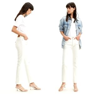 🌞 NWT Levi's 501 Skinny Filiforme Jeans White Size 24
